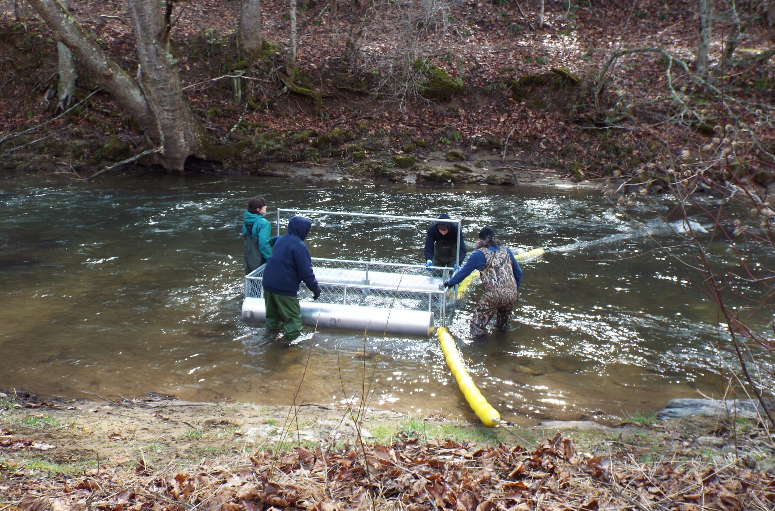Trash Trout installed in Big Horse Creek in Lansing, NC